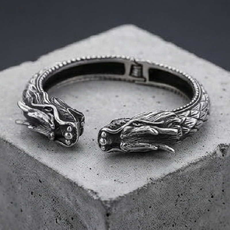 Ethnic Fashion Accessories - Fongten Viking Wolf Head Stainless Steel