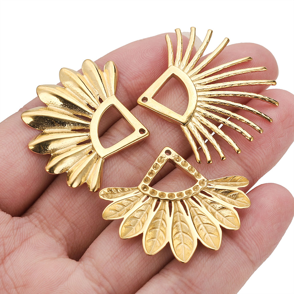 2pcs Stainless Steel Fan Shape - đánh giá và giá Ethnic Fashion Accessories