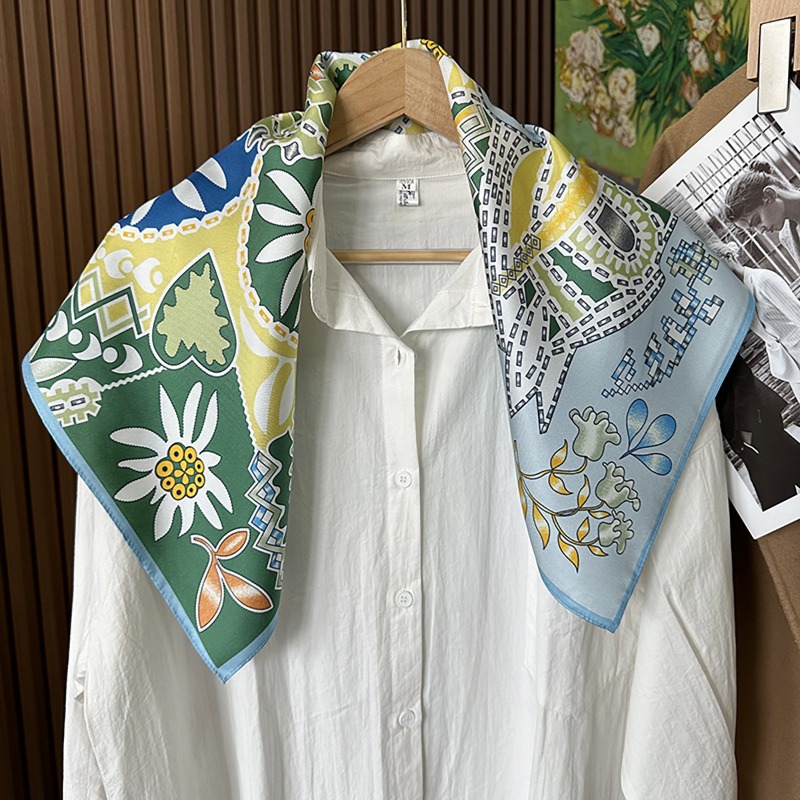Green Boho Horse Square Scarf  - đánh giá và giá Ethnic Fashion Accessories